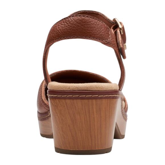 Clarks Women's Paizlee Bay Clog Style Block Heel Platform Sandals Tan Size 5 1/2 - Picture 3 of 5